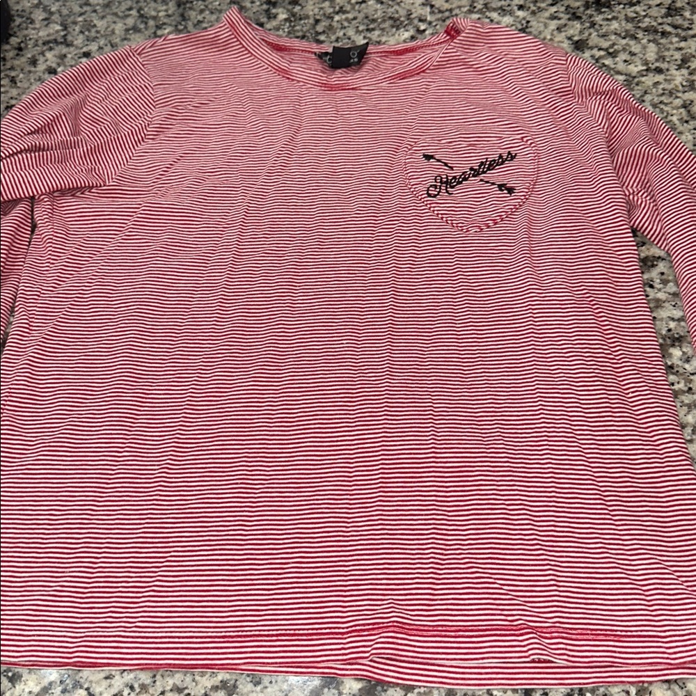 Red Striped Long Sleeve Shirt
